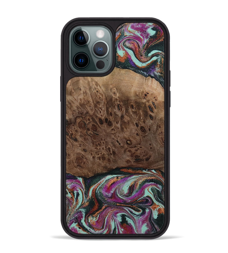 iPhone 12 Pro Max Wood Phone Case - Oda (Green, 803674)