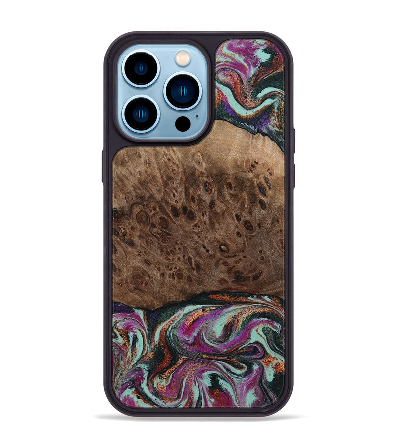 iPhone 14 Pro Max Wood Phone Case - Oda (Green, 803674)