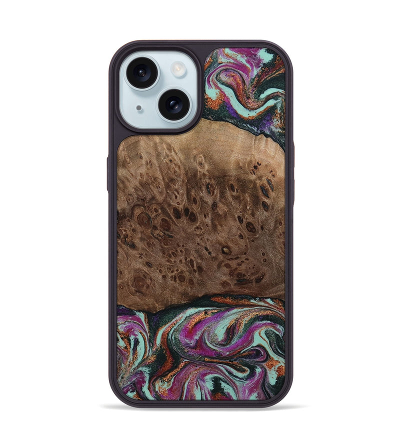iPhone 15 Wood Phone Case - Oda (Green, 803674)