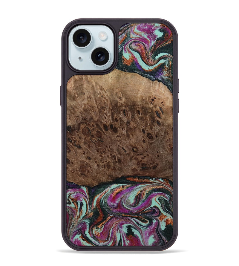 iPhone 15 Plus Wood Phone Case - Oda (Green, 803674)