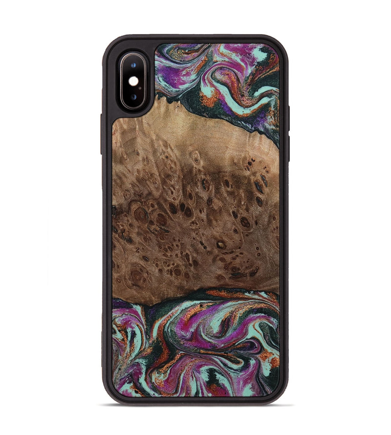 iPhone Xs Max Wood Phone Case - Oda (Green, 803674)