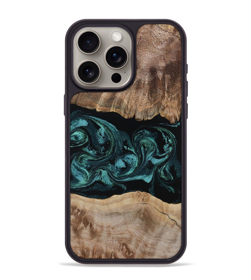 iPhone 15 Pro Max Wood Phone Case - Erwin (Green, 803681)