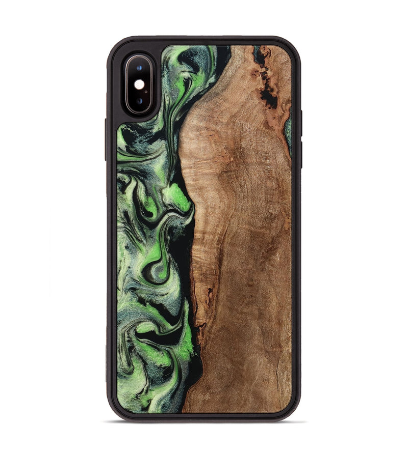 iPhone Xs Max Wood Phone Case - Kyan (Green, 803682)
