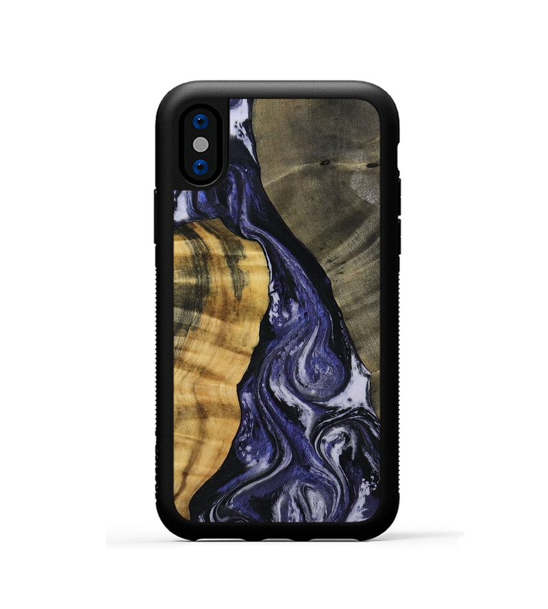 iPhone Xs Wood Phone Case - Ayan (Purple, 803768)