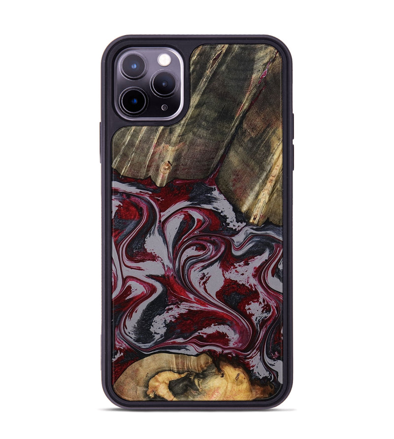 iPhone 11 Pro Max Wood Phone Case - Shanda (Red, 803775)