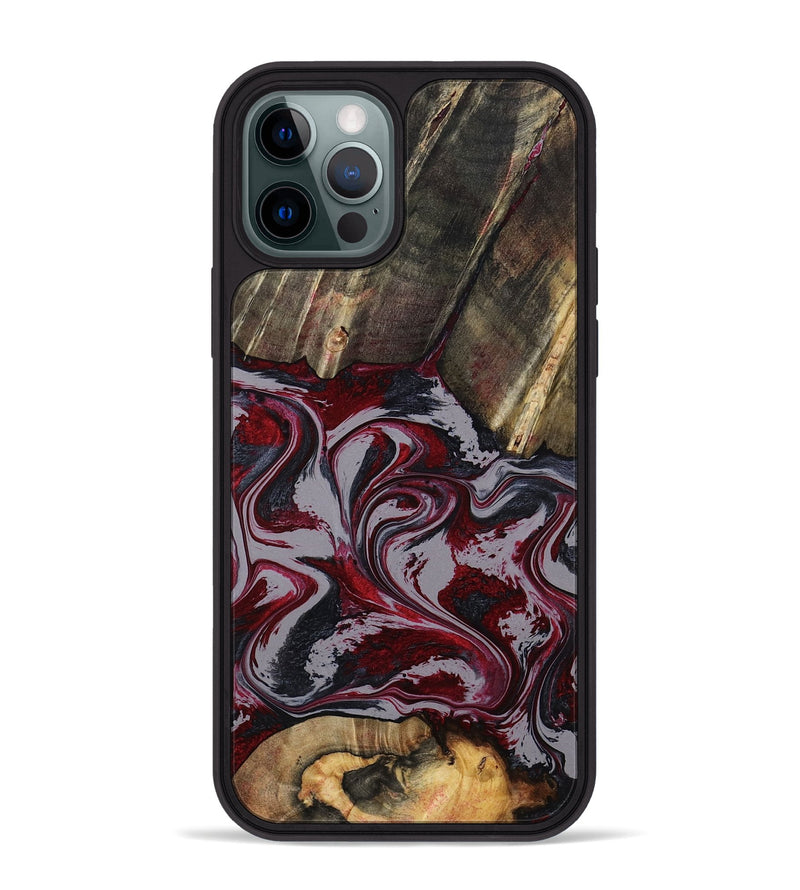 iPhone 12 Pro Max Wood Phone Case - Shanda (Red, 803775)