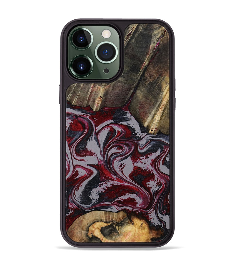 iPhone 13 Pro Max Wood Phone Case - Shanda (Red, 803775)