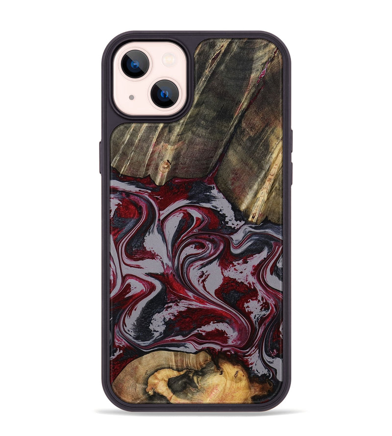 iPhone 14 Plus Wood Phone Case - Shanda (Red, 803775)