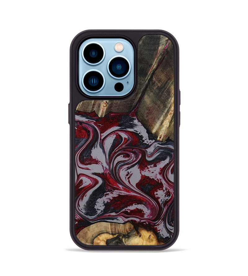 iPhone 14 Pro Wood Phone Case - Shanda (Red, 803775)