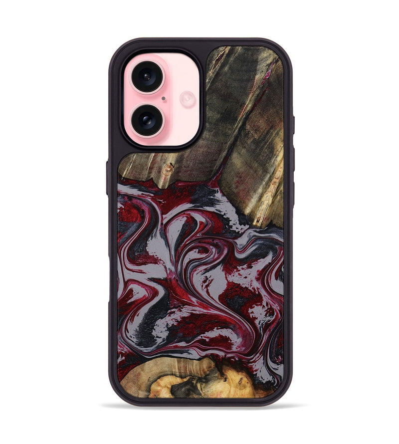 iPhone 16 Wood Phone Case - Shanda (Red, 803775)