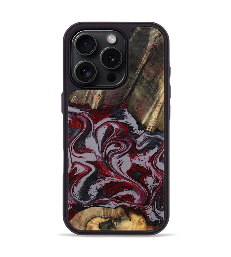 iPhone 16 Pro Wood Phone Case - Shanda (Red, 803775)