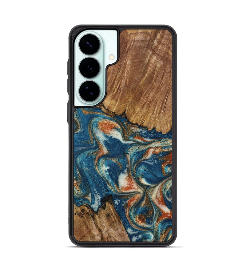 Galaxy S26 Plus Wood Phone Case - Rolla (Teal & Gold, 803788)