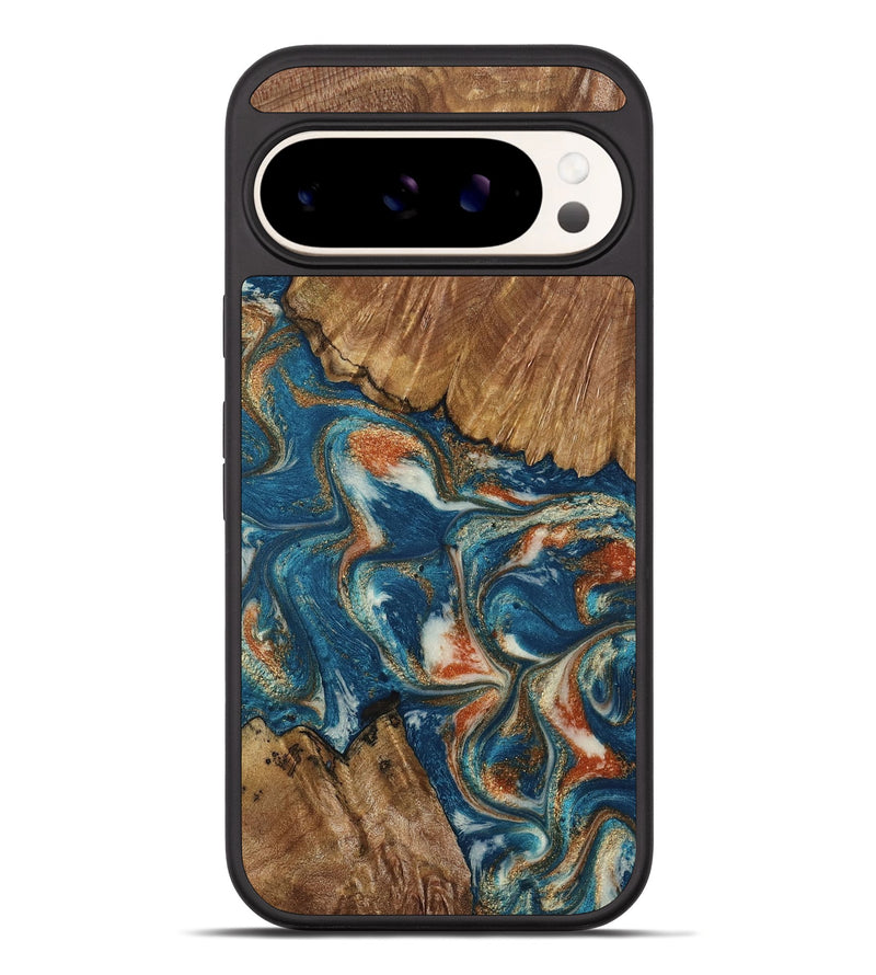 Pixel 10 Pro XL Wood Phone Case - Rolla (Teal & Gold, 803788)