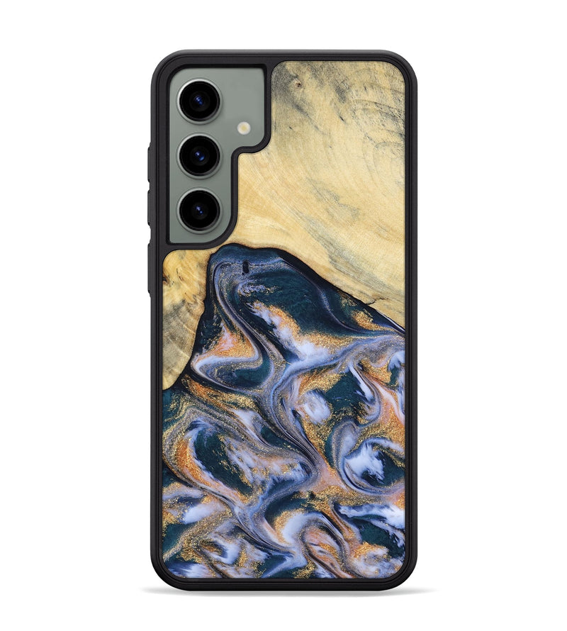 Galaxy S24 Plus Wood Phone Case - Adelina (Teal & Gold, 803790)