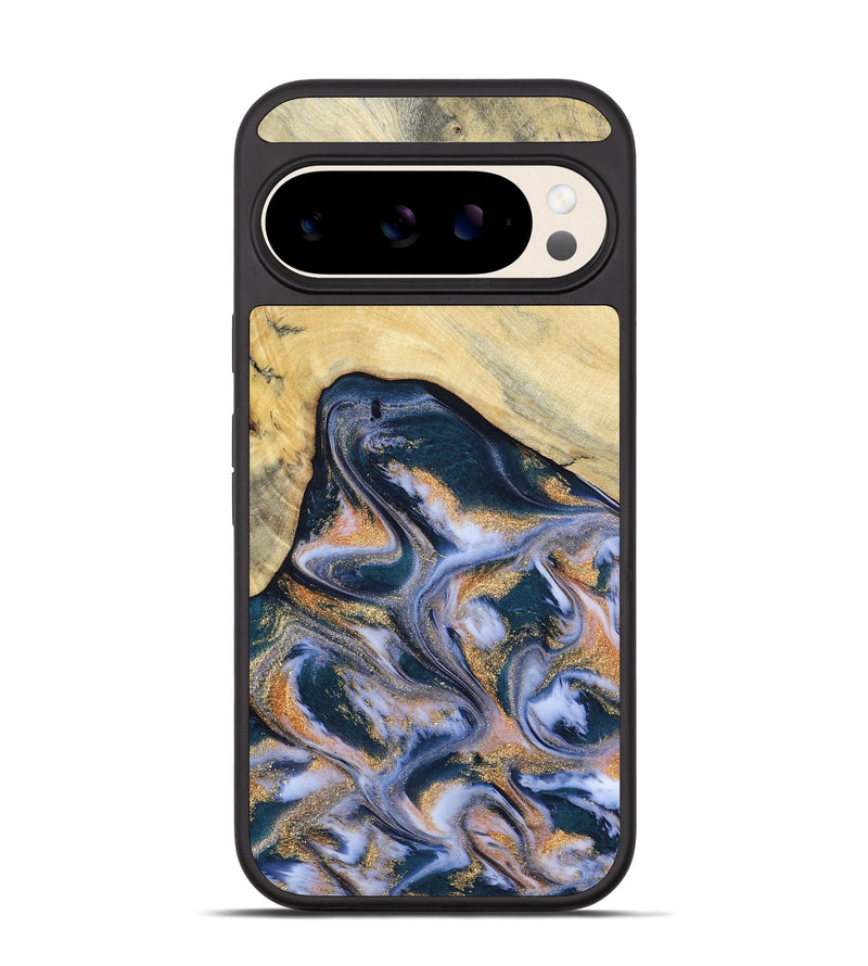 Pixel 10 Wood Phone Case - Adelina (Teal & Gold, 803790)