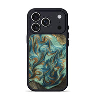iPhone 17 Pro Wood Phone Case - Sid (Teal & Gold, 803791)