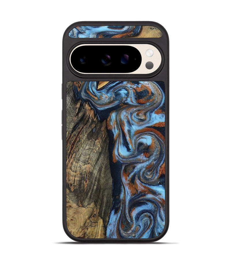 Pixel 10 Wood Phone Case - Debbie (Teal & Gold, 803792)