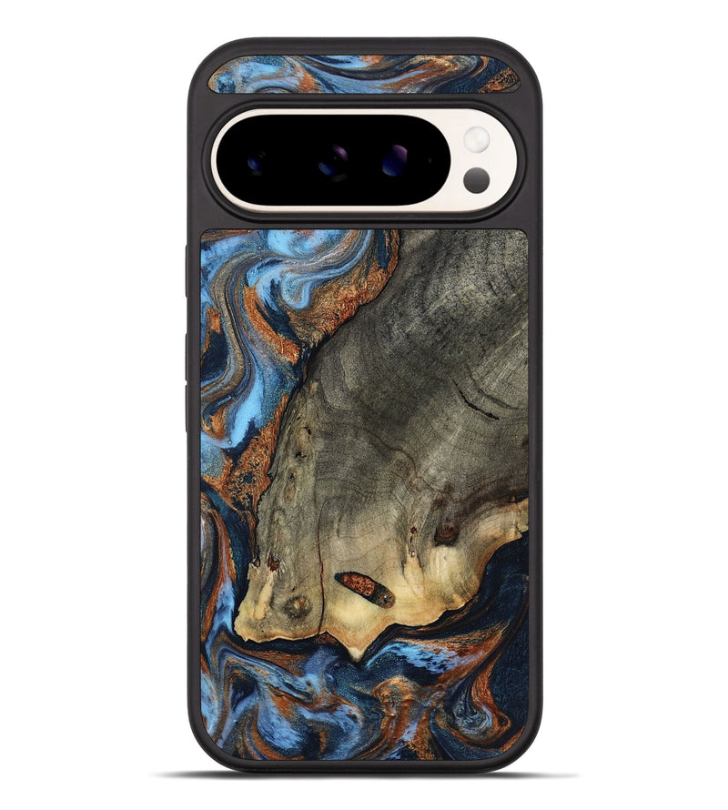 Pixel 10 Pro XL Wood Phone Case - Krystal (Teal & Gold, 803795)