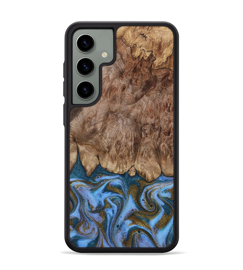 Galaxy S24 Plus Wood Phone Case - Cherish (Teal & Gold, 803797)