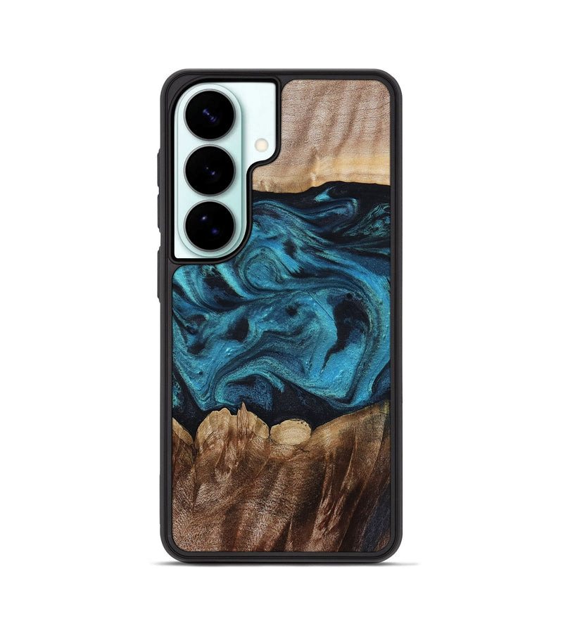 Galaxy S26 Wood Phone Case - Golden (Blue, 803848)
