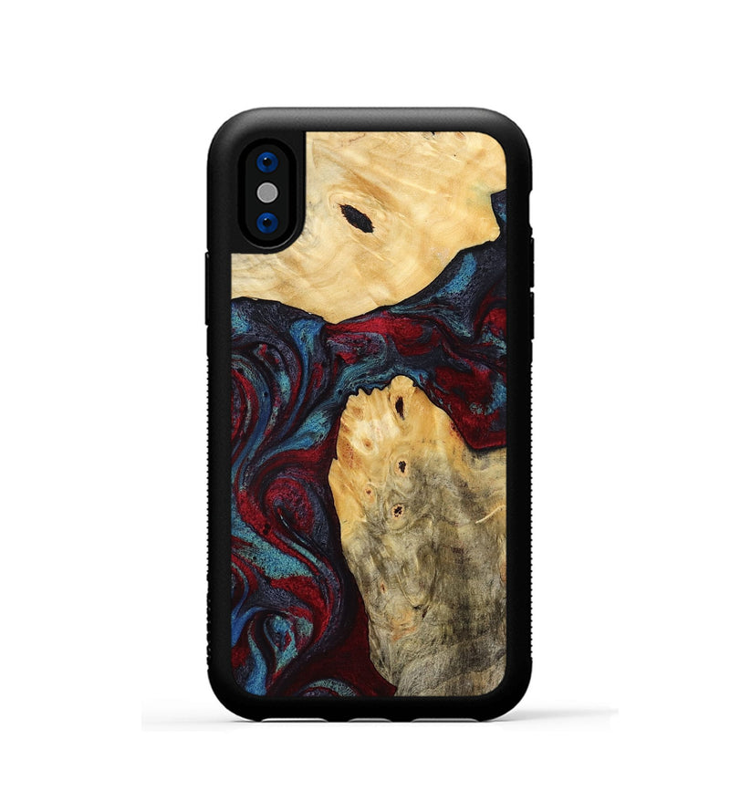 iPhone Xs Wood Phone Case - Novalee (Red, 803852)