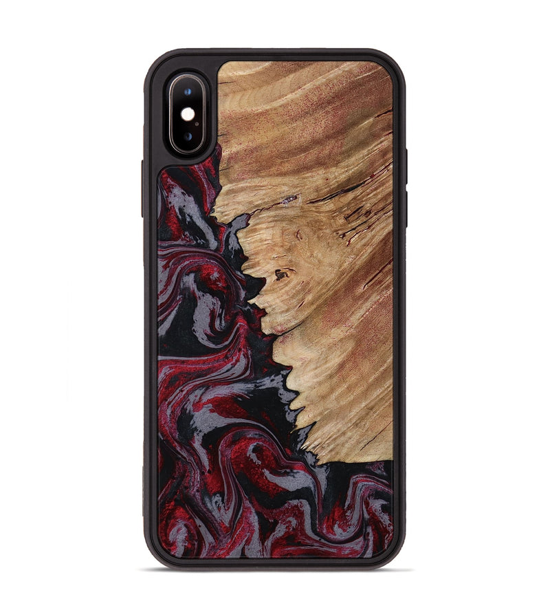 iPhone Xs Max Wood Phone Case - Tamika (Red, 803854)