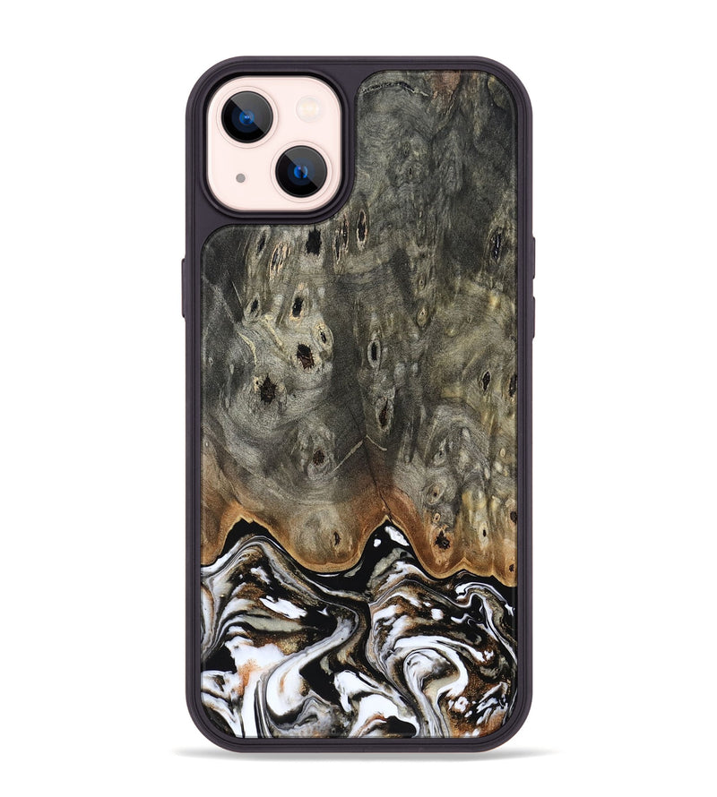 iPhone 14 Plus Wood Phone Case - Lyndsey (Black & White, 803861)