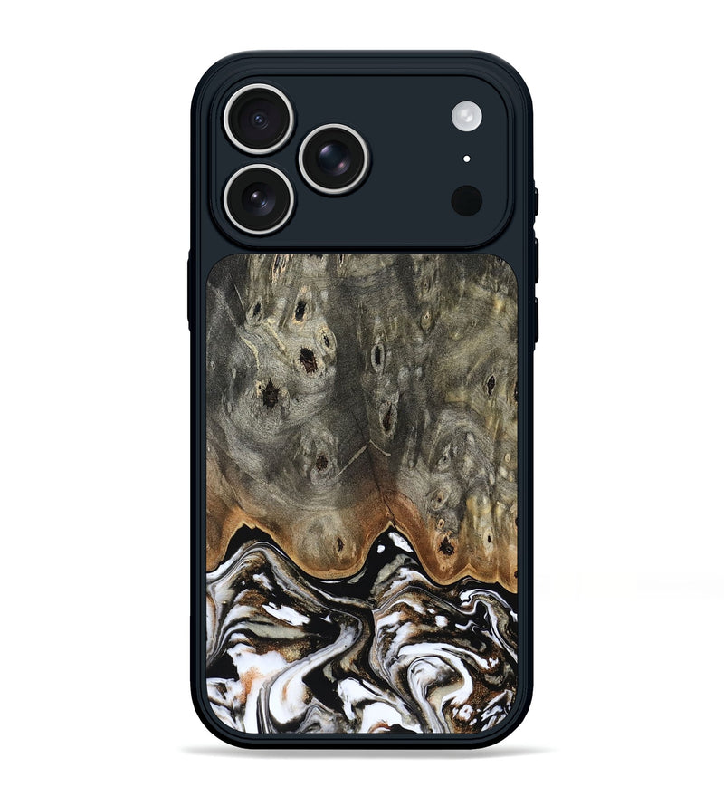 iPhone 17 Pro Max Wood Phone Case - Lyndsey (Black & White, 803861)