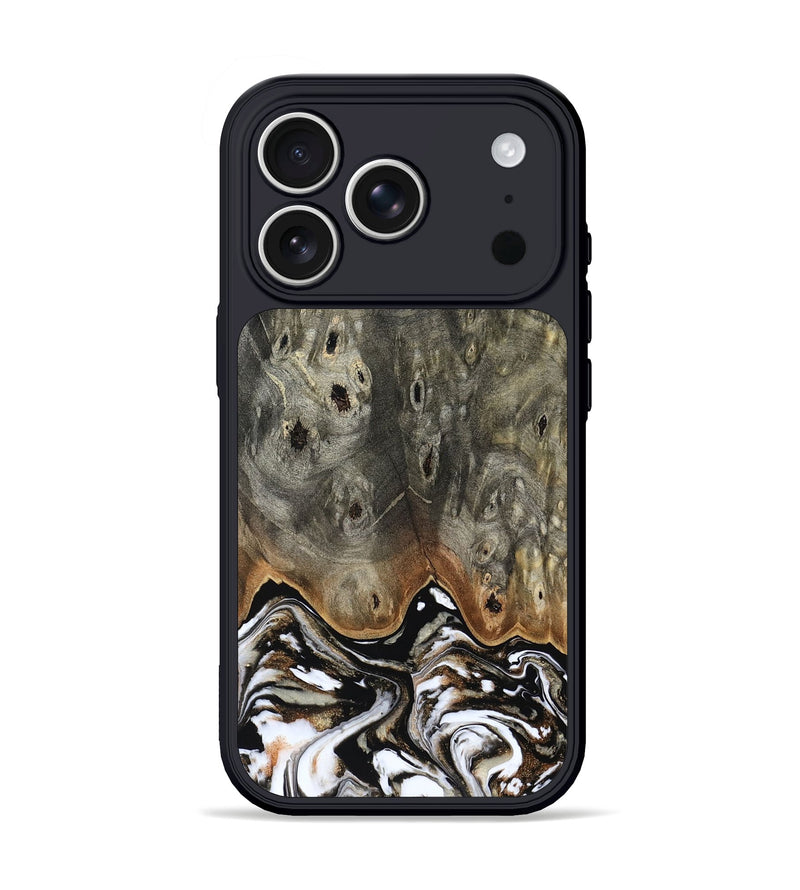 iPhone 17 Pro Wood Phone Case - Lyndsey (Black & White, 803861)
