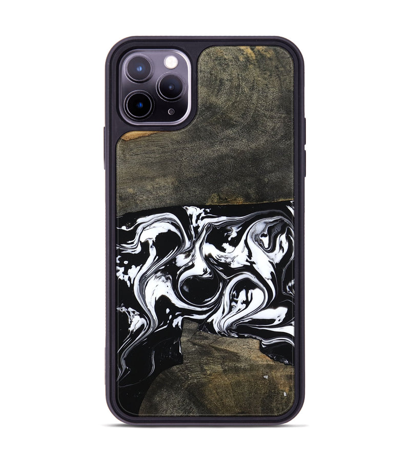 iPhone 11 Pro Max Wood Phone Case - Avayah (Black & White, 803972)
