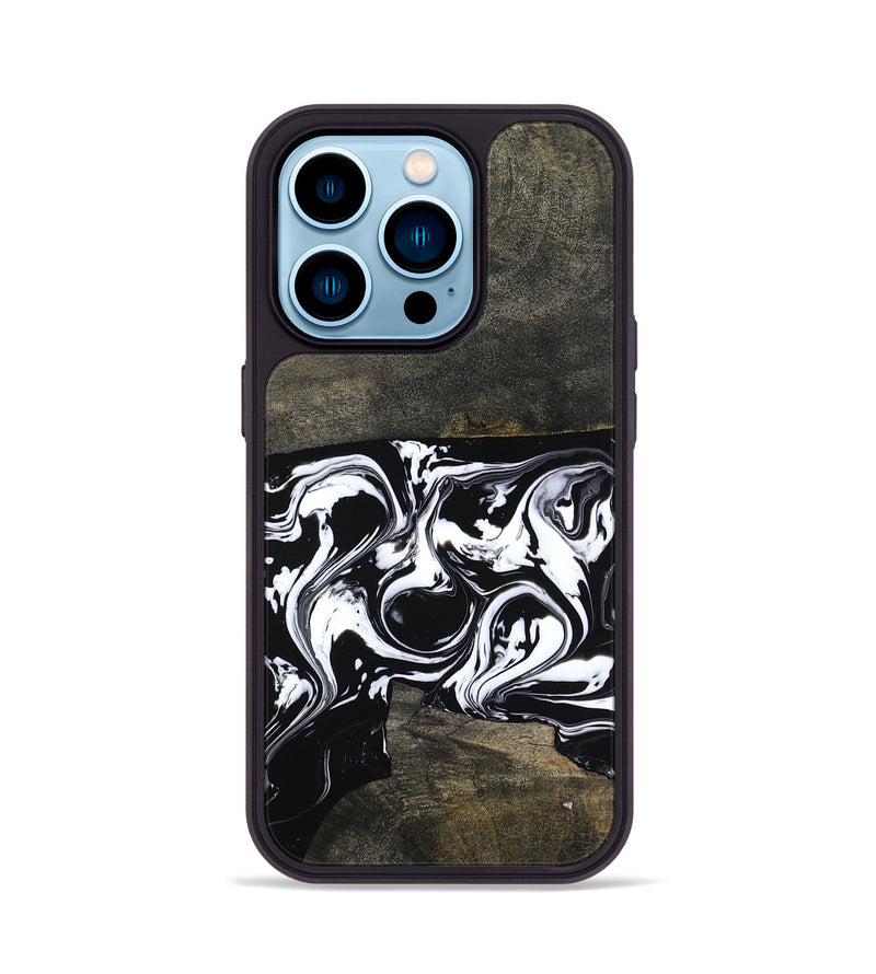 iPhone 14 Pro Wood Phone Case - Avayah (Black & White, 803972)