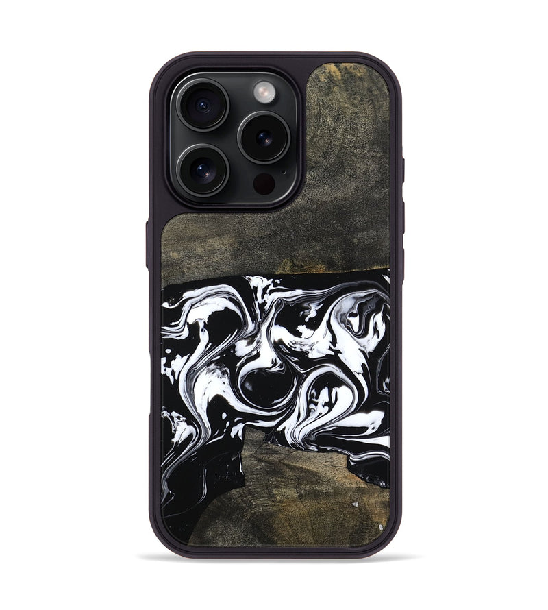 iPhone 16 Pro Wood Phone Case - Avayah (Black & White, 803972)