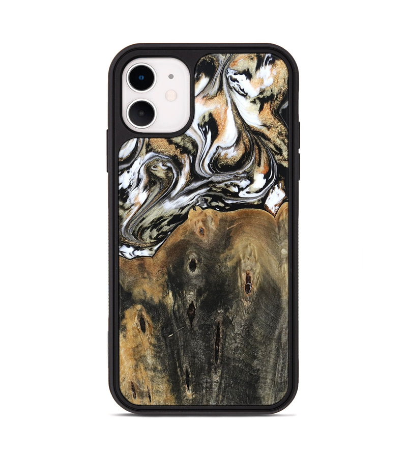 iPhone 11 Wood Phone Case - Sarahi (Black & White, 803973)