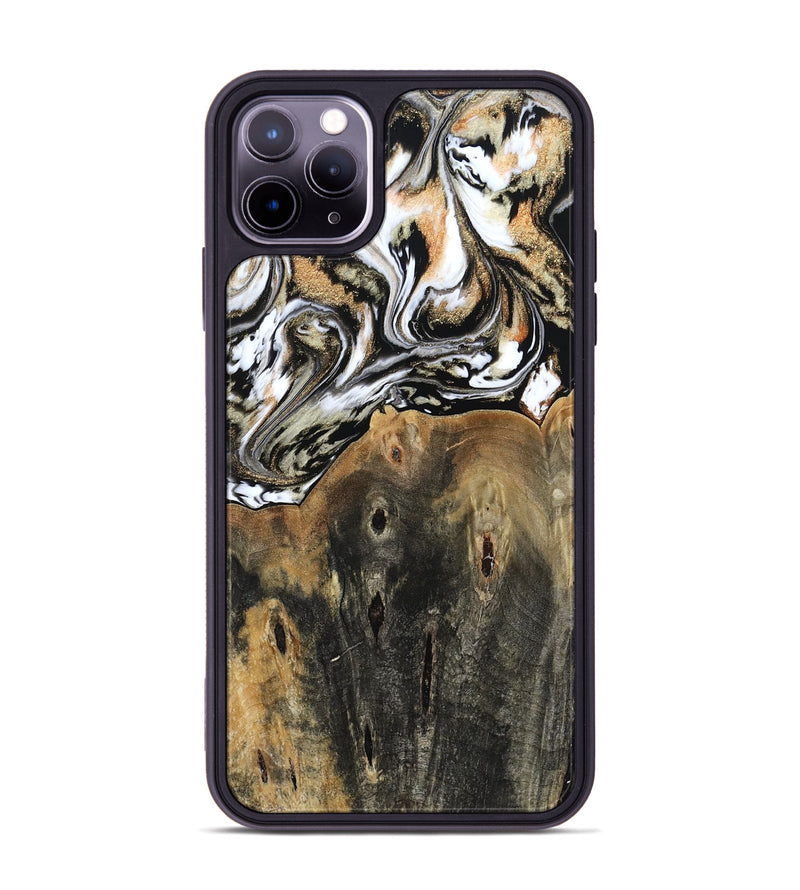 iPhone 11 Pro Max Wood Phone Case - Sarahi (Black & White, 803973)