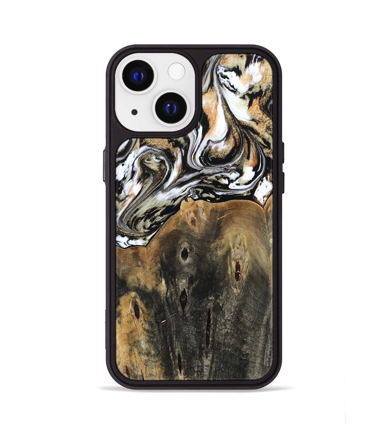 iPhone 13 Wood Phone Case - Sarahi (Black & White, 803973)