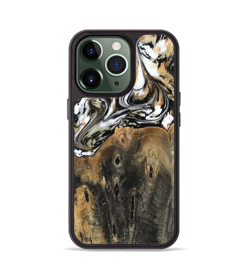 iPhone 13 Pro Wood Phone Case - Sarahi (Black & White, 803973)
