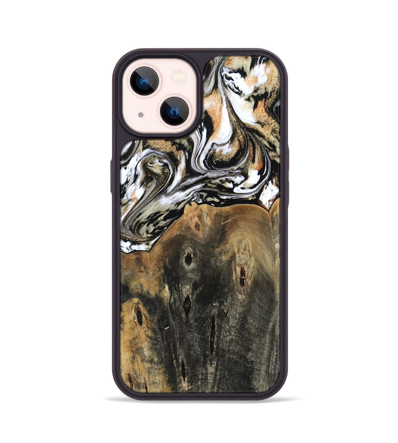 iPhone 14 Wood Phone Case - Sarahi (Black & White, 803973)