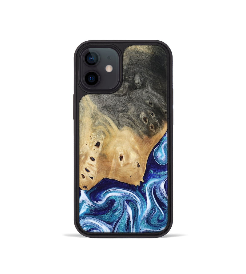 iPhone 12 mini Wood Phone Case - Dayana (Blue, 804005)