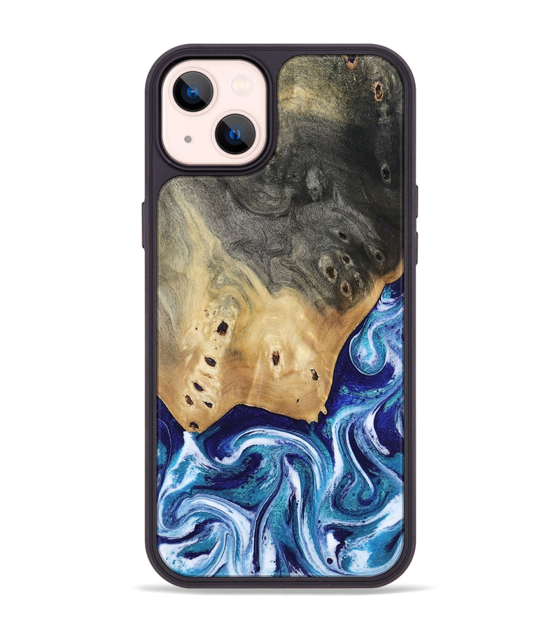 iPhone 14 Plus Wood Phone Case - Dayana (Blue, 804005)
