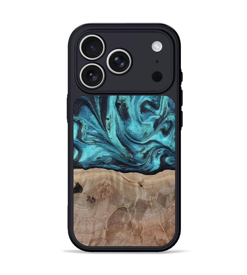 iPhone 17 Pro Wood Phone Case - Haleigh (Blue, 804006)