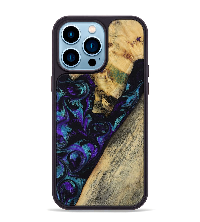 iPhone 14 Pro Max Wood Phone Case - Herman (Purple, 804040)