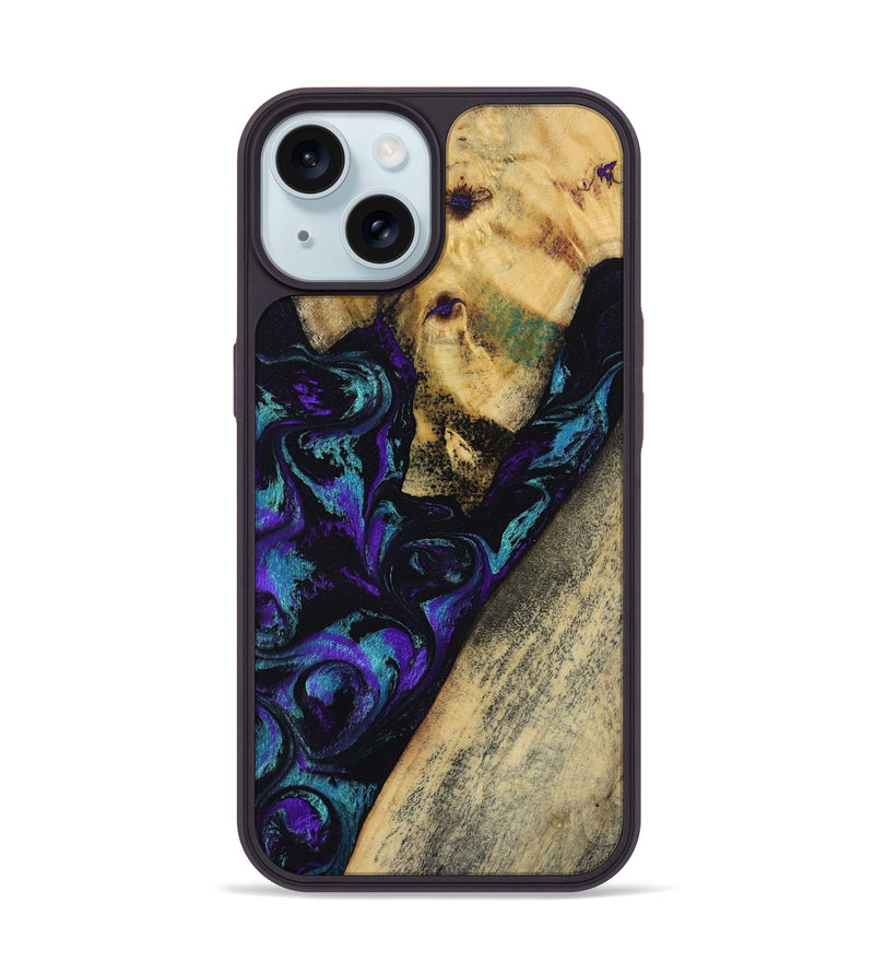 iPhone 15 Wood Phone Case - Herman (Purple, 804040)