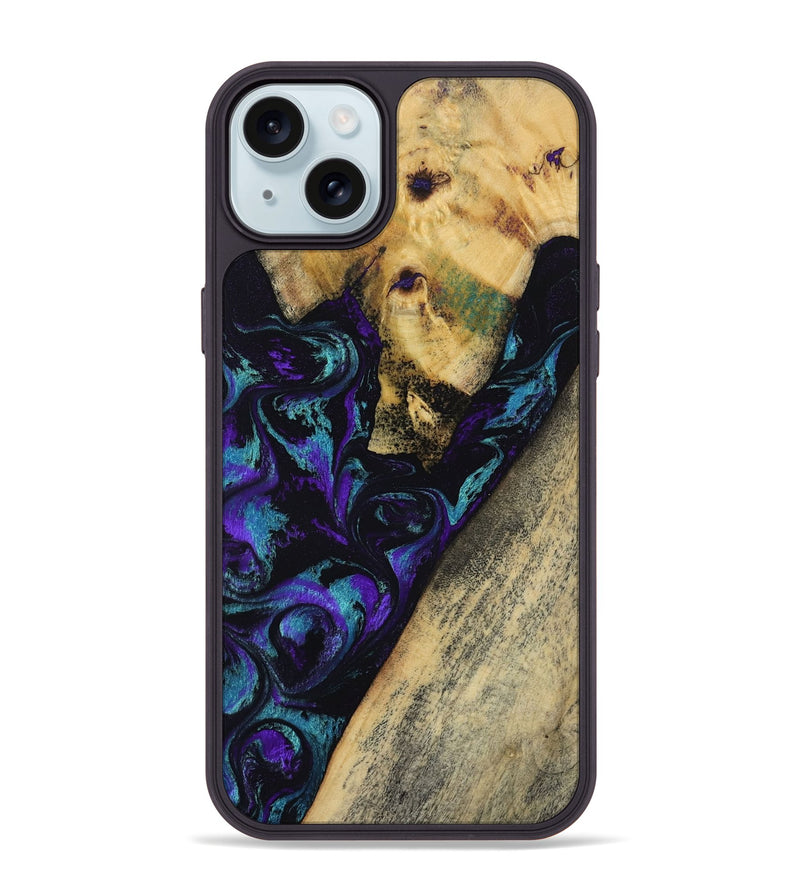 iPhone 15 Plus Wood Phone Case - Herman (Purple, 804040)