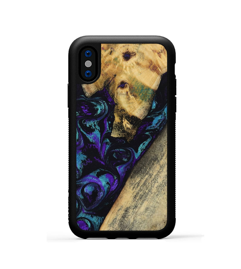 iPhone Xs Wood Phone Case - Herman (Purple, 804040)