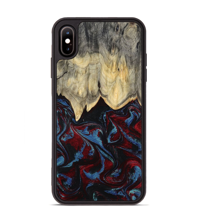 iPhone Xs Max Wood Phone Case - Rikki (Red, 804045)