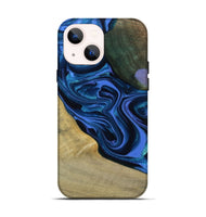 iPhone 14 Wood Live Edge Phone Case - Judge (Blue, 804122)