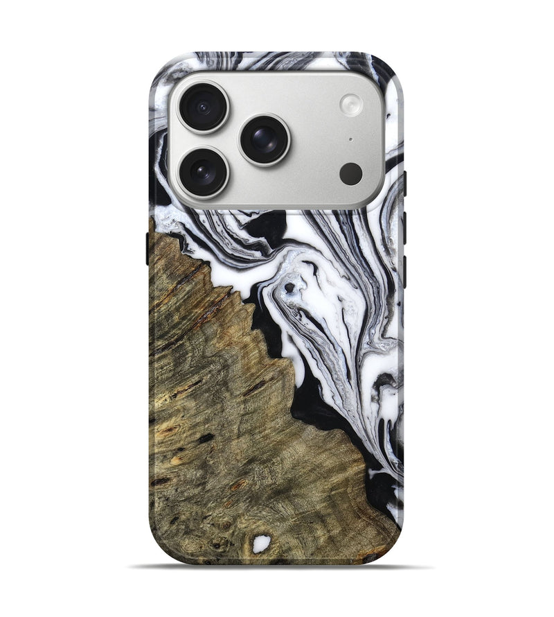 iPhone 17 Pro Wood Live Edge Phone Case - Archer (Black & White, 804161)