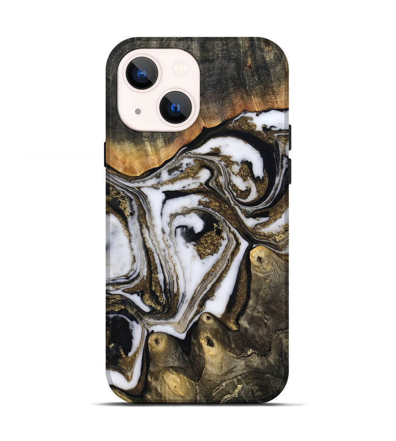 iPhone 13 Wood Live Edge Phone Case - Son (Black & White, 804170)