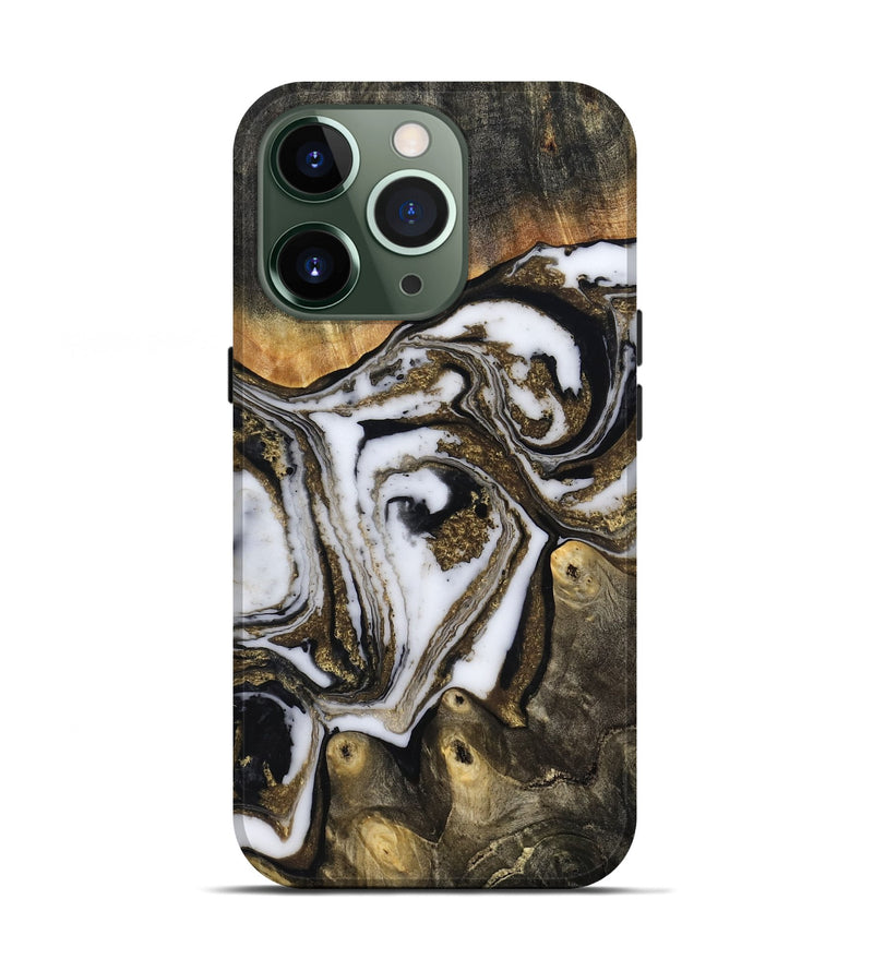 iPhone 13 Pro Wood Live Edge Phone Case - Son (Black & White, 804170)