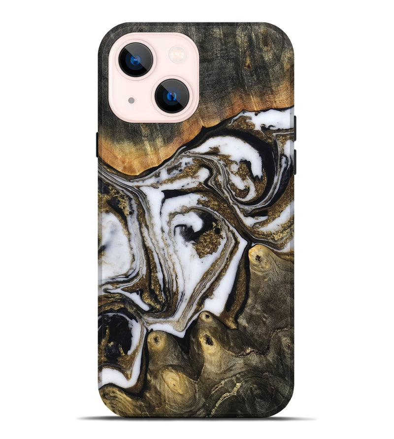 iPhone 14 Plus Wood Live Edge Phone Case - Son (Black & White, 804170)